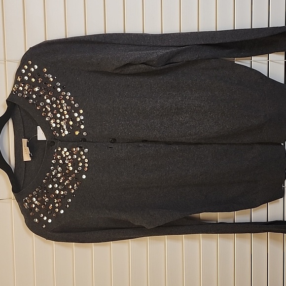 THE LOFT Gray Button up cardigan  Large - Picture 1 of 10
